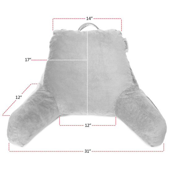 Super Soft Foam Reading Pillow, TV & Bed Rest Pillow, Arms Support with Pockets