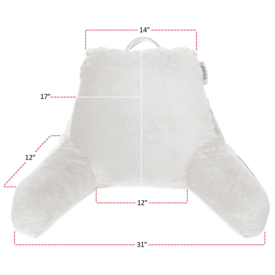 Super Soft Foam Reading Pillow, TV & Bed Rest Pillow, Arms Support with Pockets