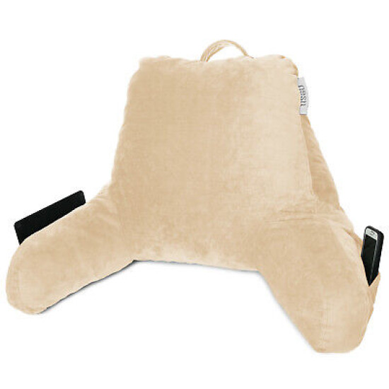 Super Soft Foam Reading Pillow, TV & Bed Rest Pillow, Arms Support with Pockets