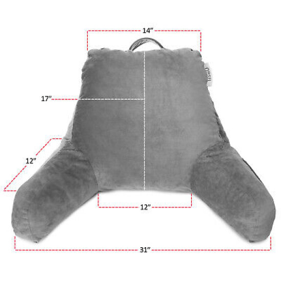 Super Soft Foam Reading Pillow, TV & Bed Rest Pillow, Arms Support with Pockets