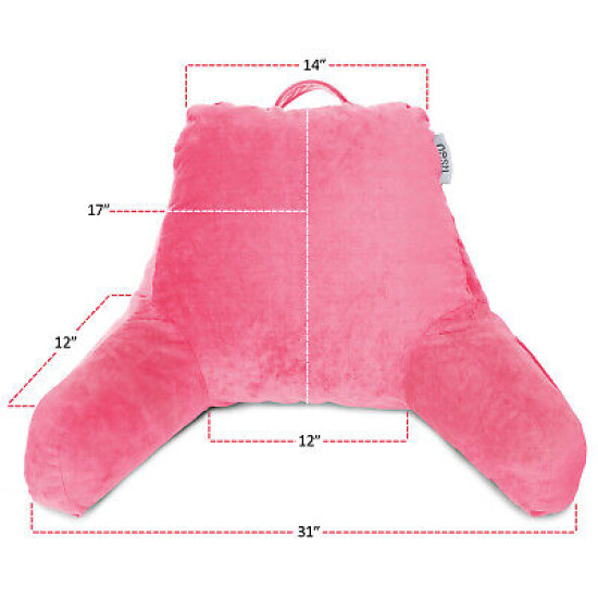 Super Soft Foam Reading Pillow, TV & Bed Rest Pillow, Arms Support with Pockets