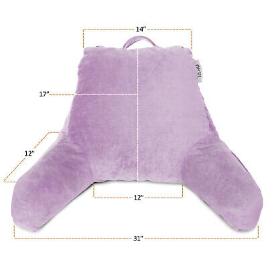 Super Soft Foam Reading Pillow, TV & Bed Rest Pillow, Arms Support with Pockets