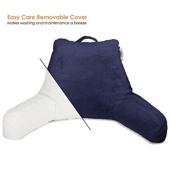 Super Soft Foam Reading Pillow, TV & Bed Rest Pillow, Arms Support with Pockets