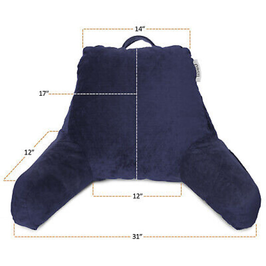 Super Soft Foam Reading Pillow, TV & Bed Rest Pillow, Arms Support with Pockets