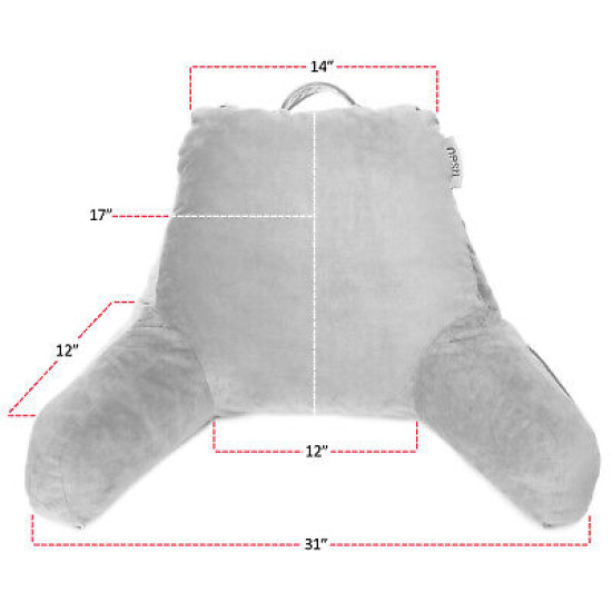 Super Soft Foam Reading Pillow, TV & Bed Rest Pillow, Arms Support with Pockets