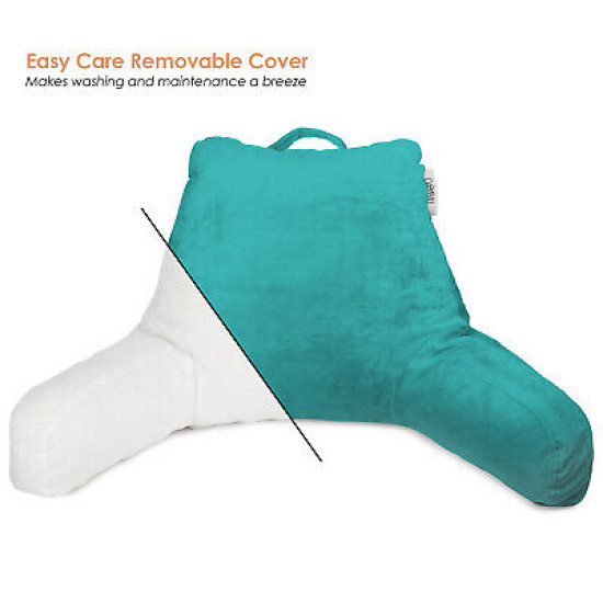 Super Soft Foam Reading Pillow, TV & Bed Rest Pillow, Arms Support with Pockets