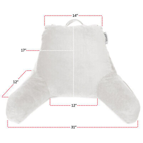 Super Soft Foam Reading Pillow, TV & Bed Rest Pillow, Arms Support with Pockets