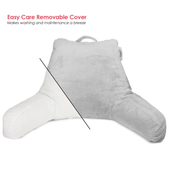 Super Soft Foam Reading Pillow, TV & Bed Rest Pillow, Arms Support with Pockets