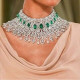 Syn Emerald Staement Choker Necklace For Wedding Bridal Huge CZ Jewelry 925 SS