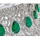 Syn Emerald Staement Choker Necklace For Wedding Bridal Huge CZ Jewelry 925 SS