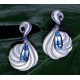 Lab Ceylone Blue Sapphire Earring Handmade Designer Jewelry 925 Sterling Silver