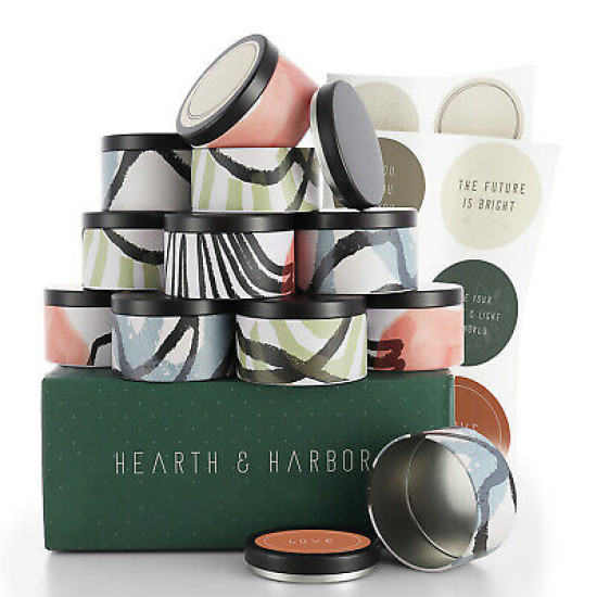 Candle Tins for Candle Making Metal Jars Storage Containers Lids and Stickers