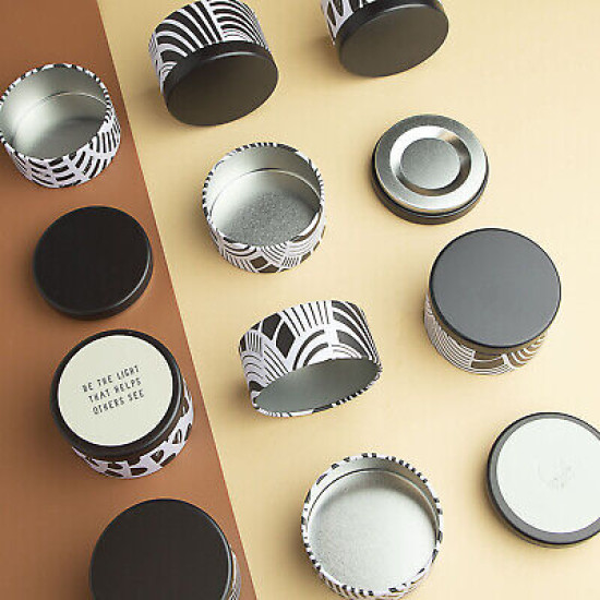 Candle Tins for Candle Making Metal Jars Storage Containers Lids and Stickers