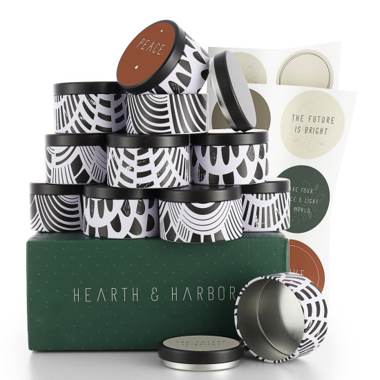 Candle Tins for Candle Making Metal Jars Storage Containers Lids and Stickers