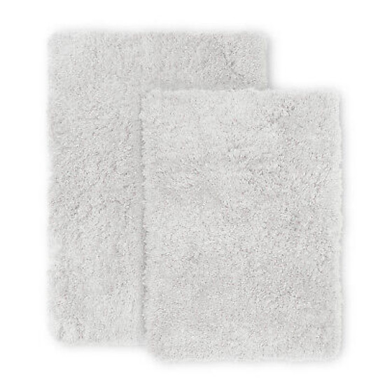 2PC Shaggy Area Rug Set with Non-Slip Backing Rubber Large & Small Cozy Bath Mat