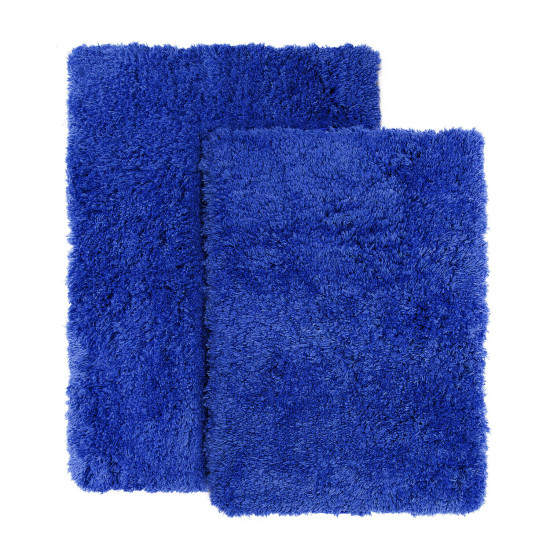 2PC Shaggy Area Rug Set with Non-Slip Backing Rubber Large & Small Cozy Bath Mat