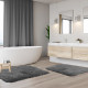 2PC Shaggy Area Rug Set with Non-Slip Backing Rubber Large & Small Cozy Bath Mat