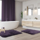 2PC Shaggy Area Rug Set with Non-Slip Backing Rubber Large & Small Cozy Bath Mat