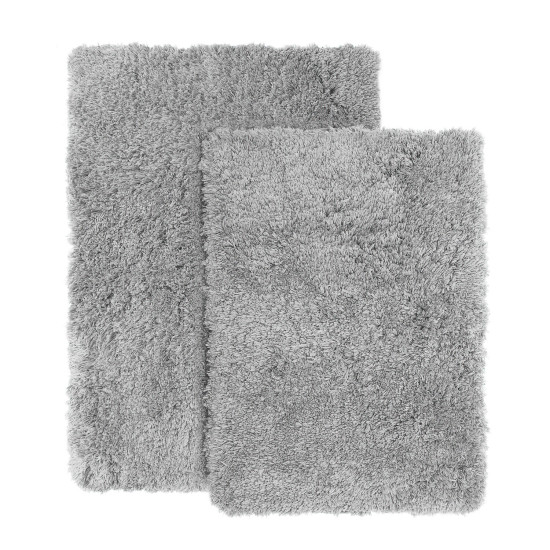 2PC Shaggy Area Rug Set with Non-Slip Backing Rubber Large & Small Cozy Bath Mat