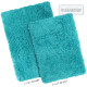 2PC Shaggy Area Rug Set with Non-Slip Backing Rubber Large & Small Cozy Bath Mat