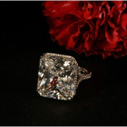 35ct Elizabeth Taylor Ring inspired celebrity jewelry halo radiant cut asscher