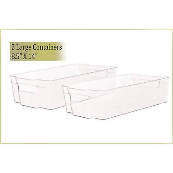 Refrigerator Organizer Bins Stackable Fridge Storage Containers + 8x12 Magnetic