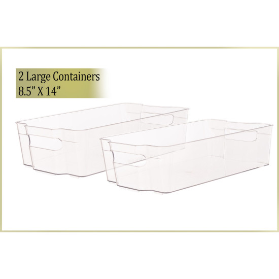 Refrigerator Organizer Bins Stackable Fridge Storage Containers + 8x12 Magnetic