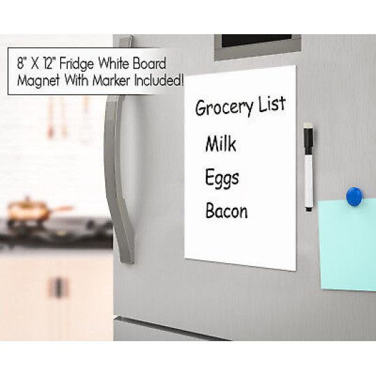 Refrigerator Organizer Bins Stackable Fridge Storage Containers + 8x12 Magnetic