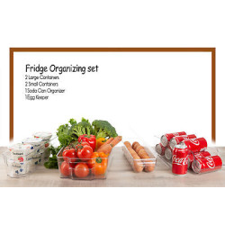 Refrigerator Organizer Bins Stackable Fridge Storage Containers + 8x12 Magnetic