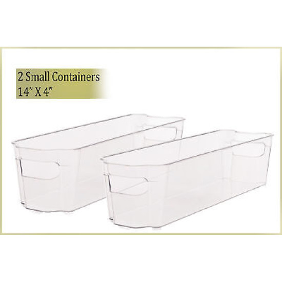 Refrigerator Organizer Bins Stackable Fridge Storage Containers + 8x12 Magnetic