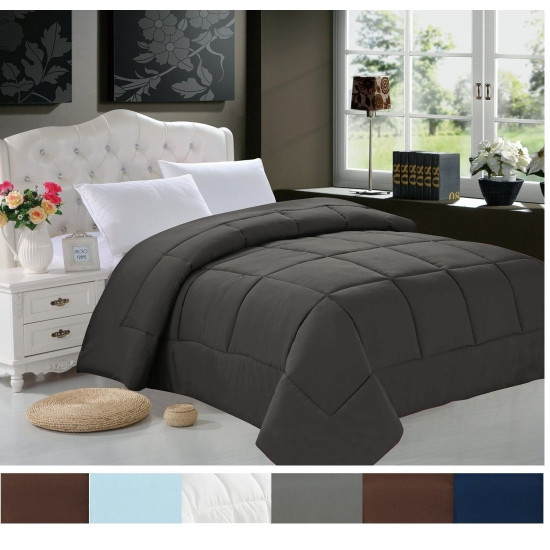 Goose Down Alternative Solid Comforter - All Season Blanket - One Piece