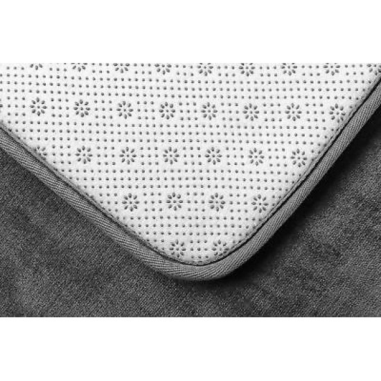 PACK OF 2: Luxurious Bath Mat Memory Foam Filled Non-Slip Absorbent Bathroom Rug
