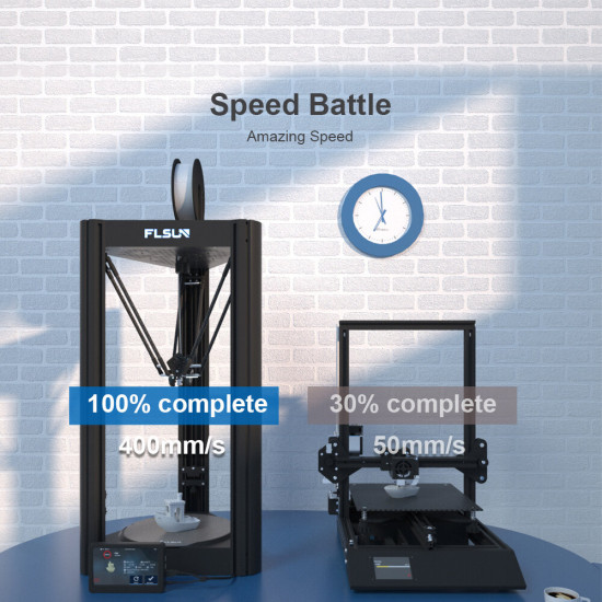  Flsun V400 Triple Speed 400㎜/s 3D Printer Ø300*410 Print Size with Klipper Pre-installed/Dual Gear Extruder/7" Interactive Screen - EU Plug