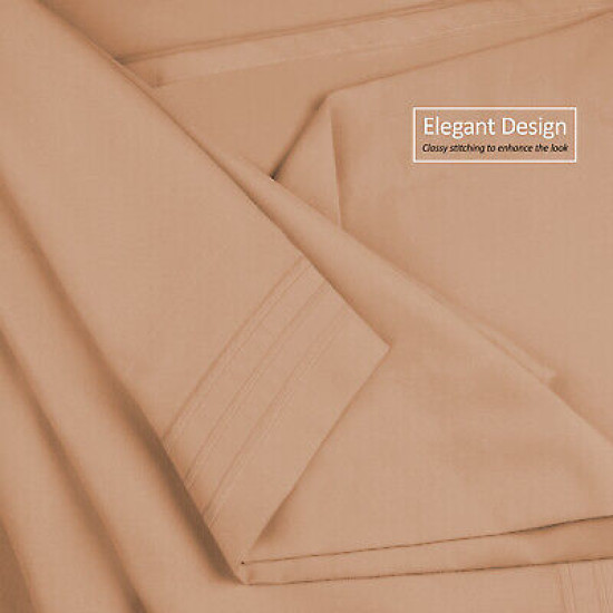 1800 Queen Or King Bed Sheets Ultra Soft Microfiber Deep Pocket 4 Pc Sheet Set