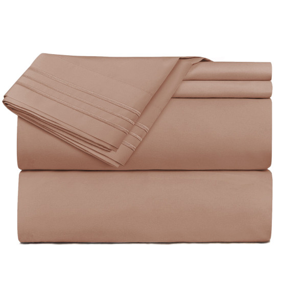 1800 Queen Or King Bed Sheets Ultra Soft Microfiber Deep Pocket 4 Pc Sheet Set