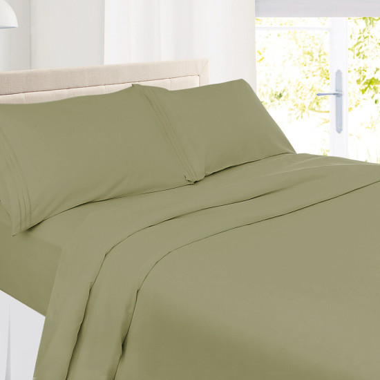 1800 Queen Or King Bed Sheets Ultra Soft Microfiber Deep Pocket 4 Pc Sheet Set