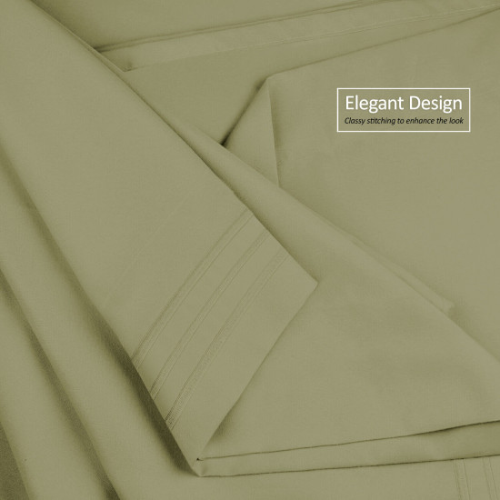 1800 Queen Or King Bed Sheets Ultra Soft Microfiber Deep Pocket 4 Pc Sheet Set