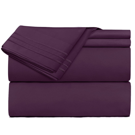 1800 Queen Or King Bed Sheets Ultra Soft Microfiber Deep Pocket 4 Pc Sheet Set