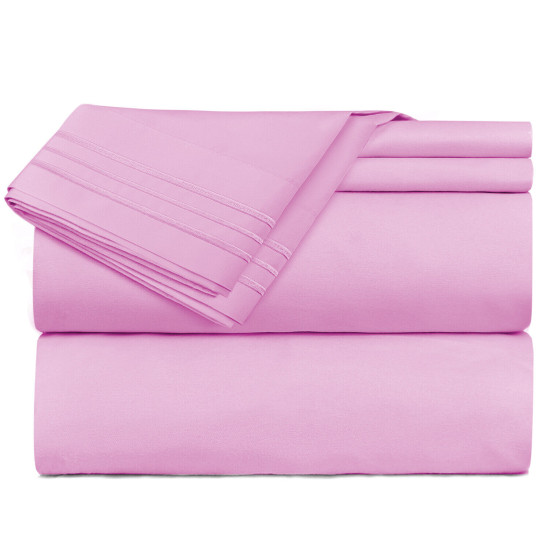 1800 Queen Or King Bed Sheets Ultra Soft Microfiber Deep Pocket 4 Pc Sheet Set