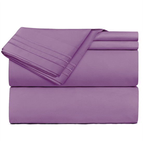 1800 Queen Or King Bed Sheets Ultra Soft Microfiber Deep Pocket 4 Pc Sheet Set