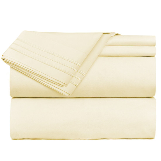 1800 Queen Or King Bed Sheets Ultra Soft Microfiber Deep Pocket 4 Pc Sheet Set