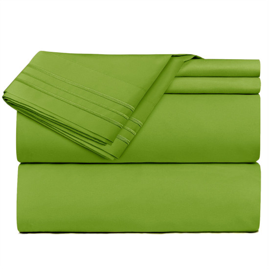 1800 Queen Or King Bed Sheets Ultra Soft Microfiber Deep Pocket 4 Pc Sheet Set