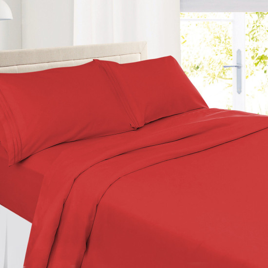 1800 Queen Or King Bed Sheets Ultra Soft Microfiber Deep Pocket 4 Pc Sheet Set