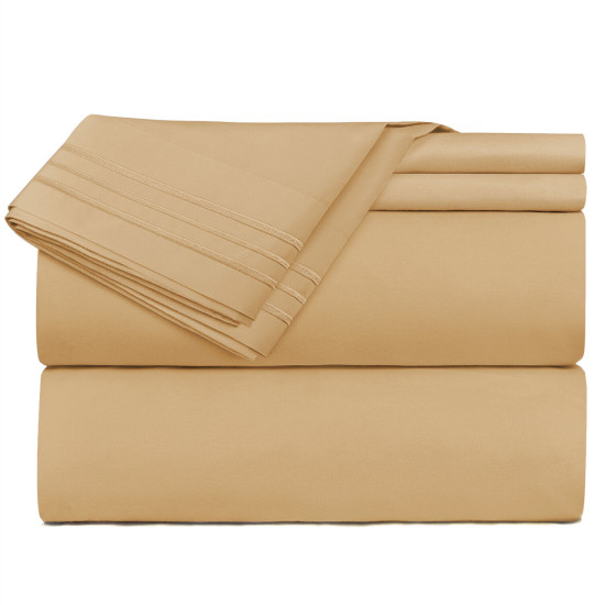 1800 Queen Or King Bed Sheets Ultra Soft Microfiber Deep Pocket 4 Pc Sheet Set
