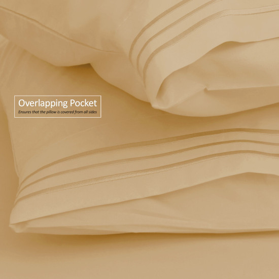 1800 Queen Or King Bed Sheets Ultra Soft Microfiber Deep Pocket 4 Pc Sheet Set