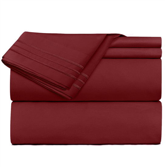 1800 Queen Or King Bed Sheets Ultra Soft Microfiber Deep Pocket 4 Pc Sheet Set