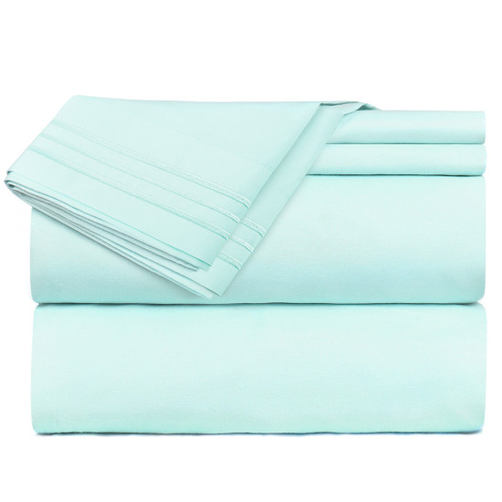 1800 Queen Or King Bed Sheets Ultra Soft Microfiber Deep Pocket 4 Pc Sheet Set