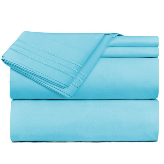 1800 Queen Or King Bed Sheets Ultra Soft Microfiber Deep Pocket 4 Pc Sheet Set