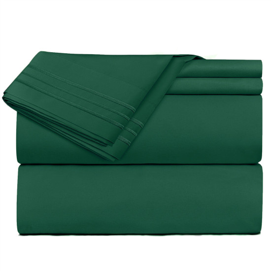 1800 Queen Or King Bed Sheets Ultra Soft Microfiber Deep Pocket 4 Pc Sheet Set