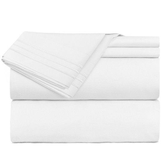 1800 Queen Or King Bed Sheets Ultra Soft Microfiber Deep Pocket 4 Pc Sheet Set